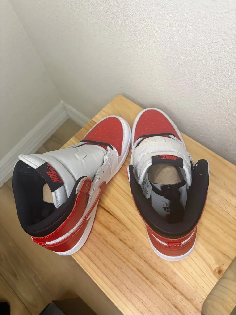 Nike White & Red High-Top Sneakers - Picture 10 of 13